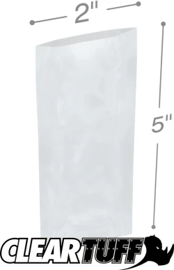 2" x 5" 2 Mil Flat Poly Bags