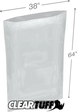 3 Mil 38" x 64" Plastic Flat Poly Bags