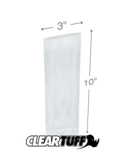 3" x 10" 4 Mil Flat Poly Bags