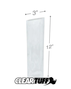 3" x 12" 4 Mil Flat Poly Bags
