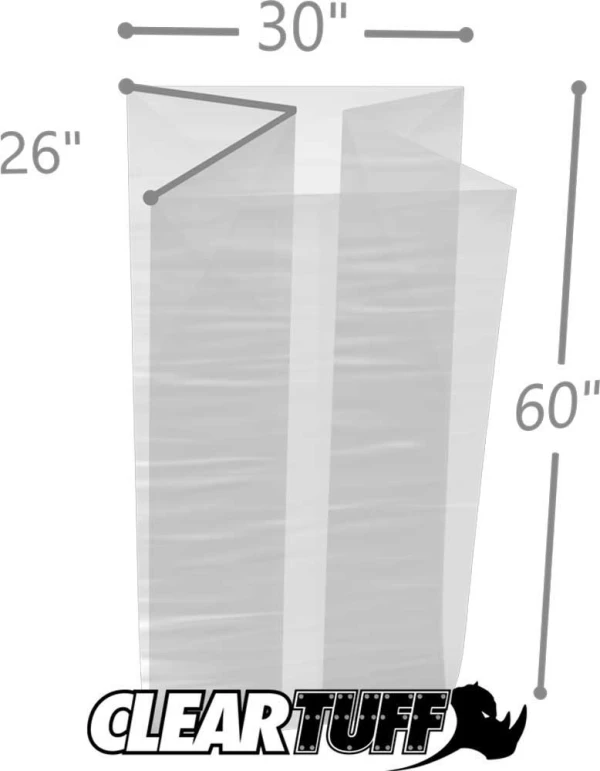 30 x 26 x 60 Gusseted Poly Bags 1.5 Mil