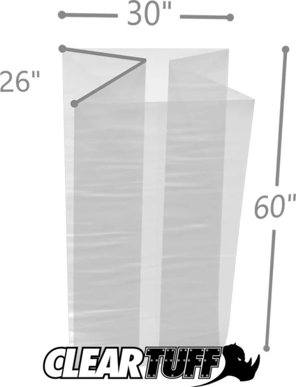 30 x 26 x 60 Gusseted Poly Bags 2 Mil