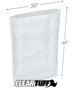30" x 48" 3 Mil Flat Poly Bags