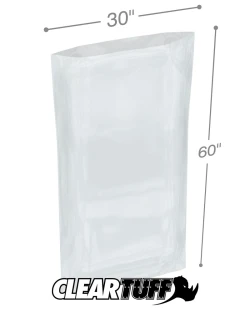 30" x 60" 2 Mil Flat Poly Bags