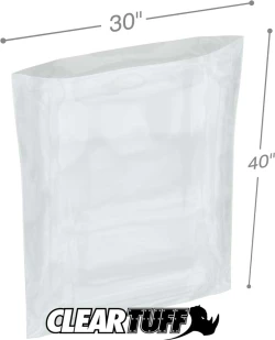 30" x 40" 1.25 Mil Flat Poly Bags