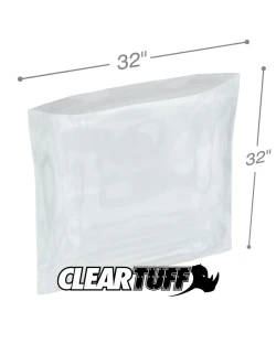 32" x 32" 3 Mil Flat Poly Bags