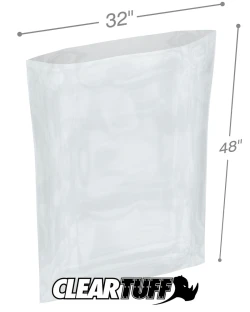 32" x 48" 2 Mil Flat Poly Bags
