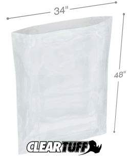 34" x 48" 2 Mil Flat Poly Bags