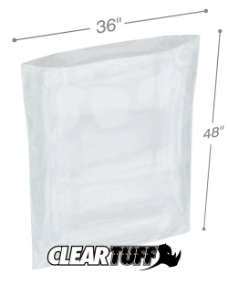 36" x 48" 2 Mil Flat Poly Bags