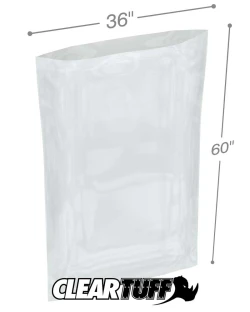 36" x 60" 1.5 Mil Flat Poly Bags