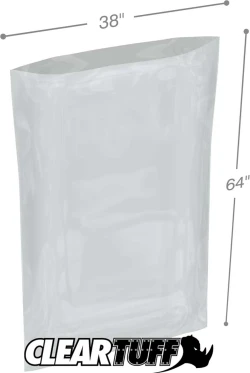 38" x 64" 2 Mil Flat Poly Bags