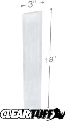 3" x 18" 2 Mil Flat Poly Bags