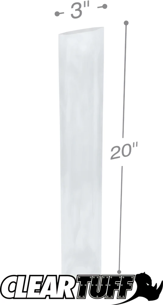 3 x 20 2 mil Poly Bags