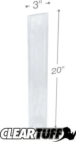 3" x 20" 2 Mil Flat Poly Bags