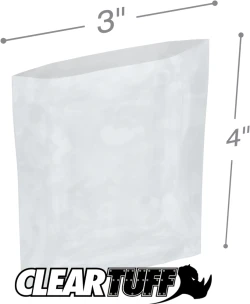 3" x 4" 2 Mil Flat Poly Bags