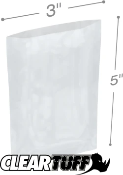3" x 5" 2 Mil Flat Poly Bags