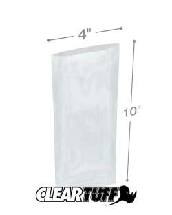 4" x 10" 1.25 Mil Flat Poly Bags