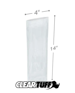 4" x 14" 1.5 Mil Flat Poly Bags