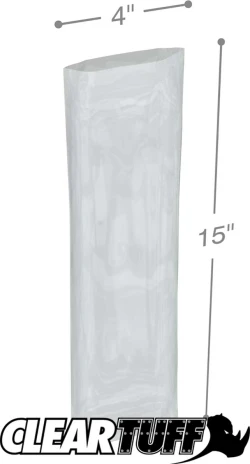 4" x 15" 4 Mil Flat Poly Bags