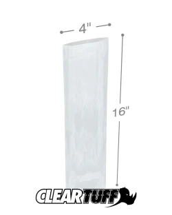 4" x 16" 4 Mil Flat Poly Bags