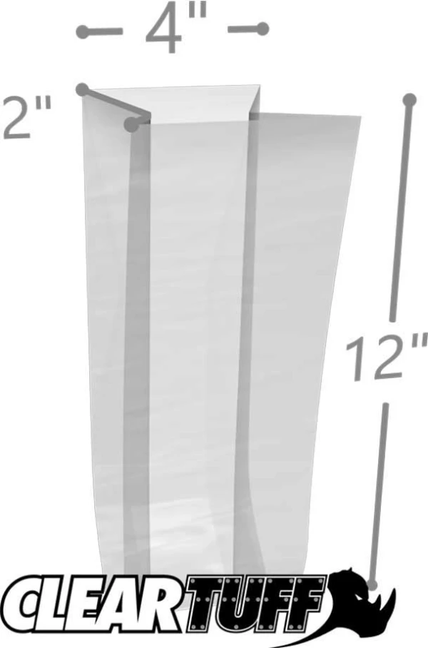 4 x 2 x 12 Gusseted Poly Bags 1 Mil