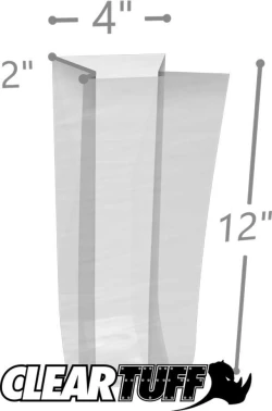 4" x 2" x 12" 1 Mil Gusseted Poly Bags