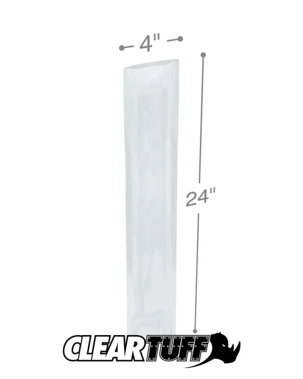 Clear 4 x 24 1.5 mil Poly Bags