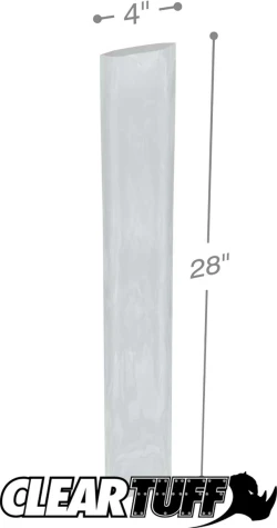 4" x 28" 2 Mil Flat Poly Bags