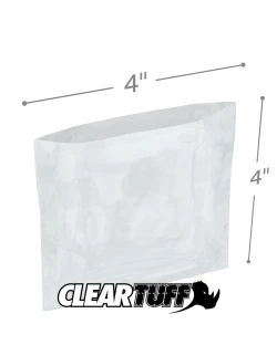 4" x 4" 4 Mil Flat Poly Bags