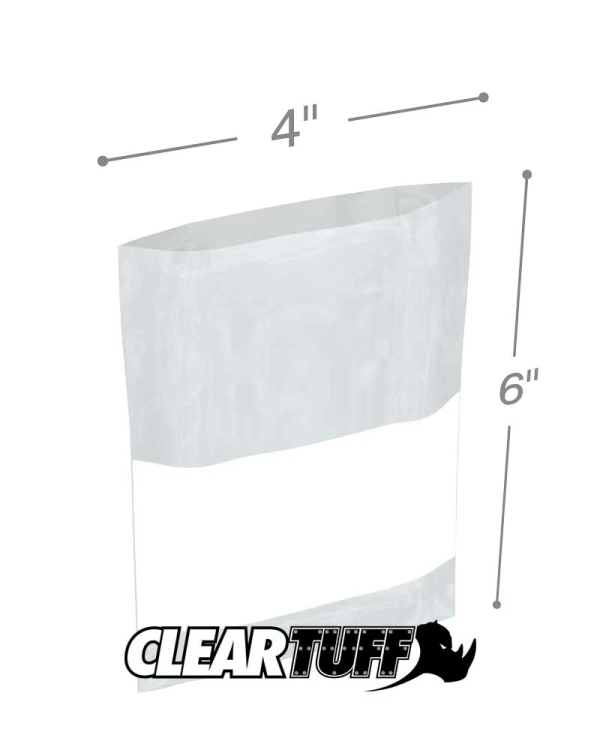 4x6 2mil Whiteblock Poly Bags