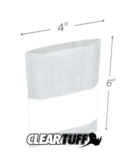 White Block 2 Mil 4" x 6" Flat Poly Bags