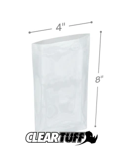 4" x 8" 1.25 Mil Flat Poly Bags