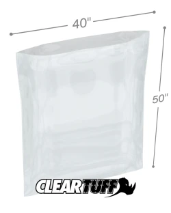 40" x 50" 2 Mil Flat Poly Bags