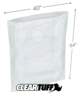 40" x 54" 2 Mil Flat Poly Bags