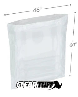 48" x 60" 3 Mil Flat Poly Bags