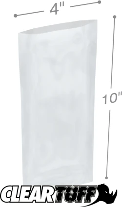 4" x 10" 2 Mil Flat Poly Bags