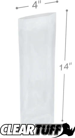 4" x 14" 2 Mil Flat Poly Bags