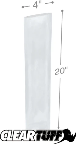 4" x 20" 2 Mil Flat Poly Bags