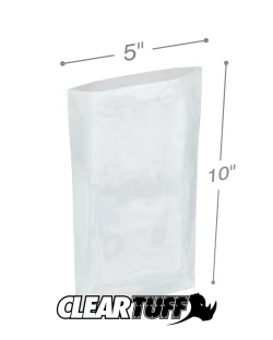 5" x 10" 1 Mil Flat Poly Bags