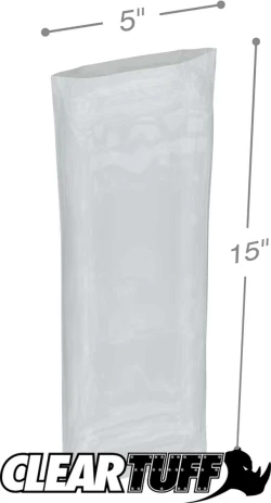 5" x 15" 4 Mil Flat Poly Bags
