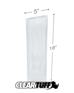 5" x 18" 4 Mil Flat Poly Bags