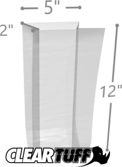 5" x 2" x 12" 1 Mil Gusseted Poly Bags