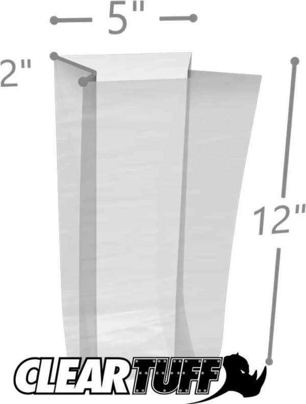 5 x 2 x 12 Gusseted Poly Bags 2 Mil