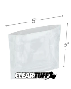 5" x 5" 4 Mil Flat Poly Bags