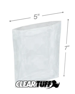 5" x 7" 1 Mil Flat Poly Bags