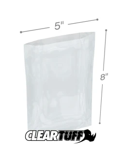 5" x 8" 3 Mil Flat Poly Bags