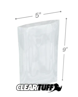 5" x 9" 1.5 Mil Flat Poly Bags