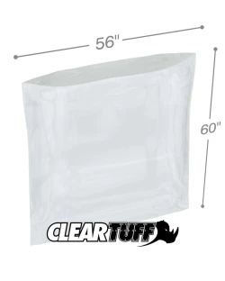 56" x 60" 1.5 Mil Flat Poly Bags
