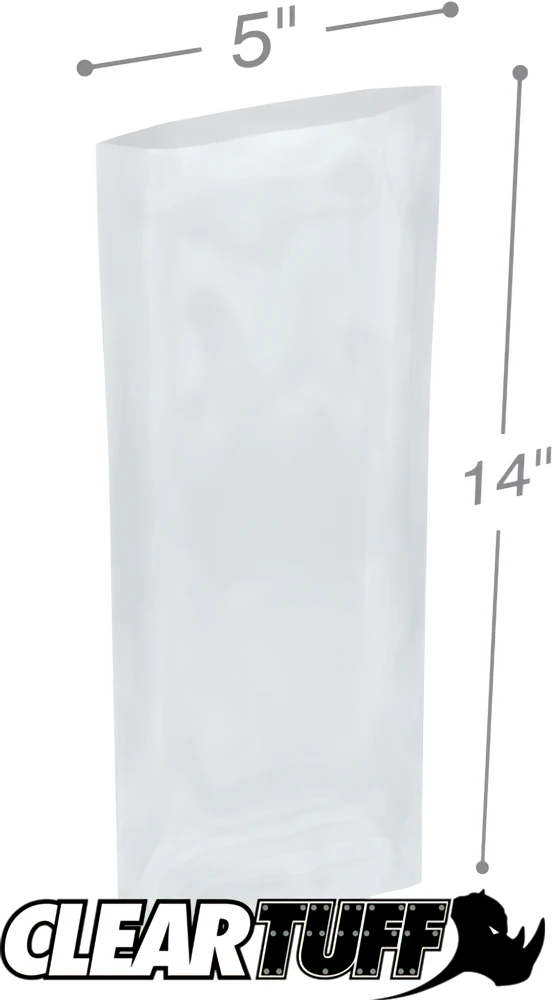 Clear 5 x 14 2 mil Poly Bags