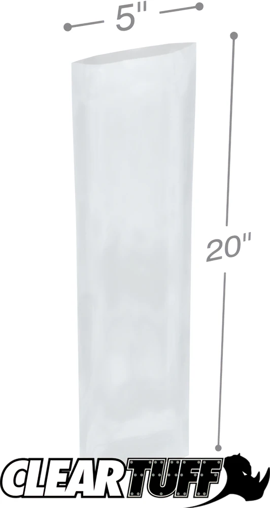 Clear 5 x 20 2 mil Poly Bags